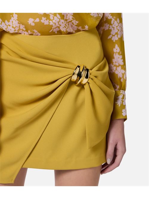 MINI SKIRT WITH MACRO BOW ELISABETTA FRANCHI | GO07351E2DC6 curry